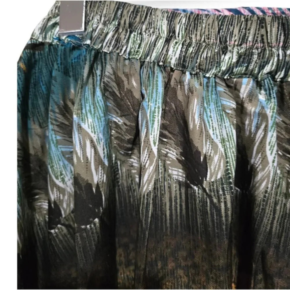 Live 4 Truth women's multicolor peacock print side tie a-line midi skirt Medium - Picture 3 of 9